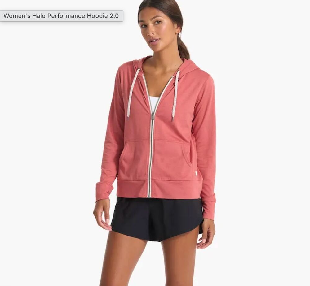 Vuori Halo 2.0 salmon Performance workout Hoodie size S
